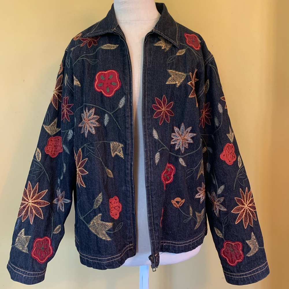 Vintage Embroidered Jean Jacket